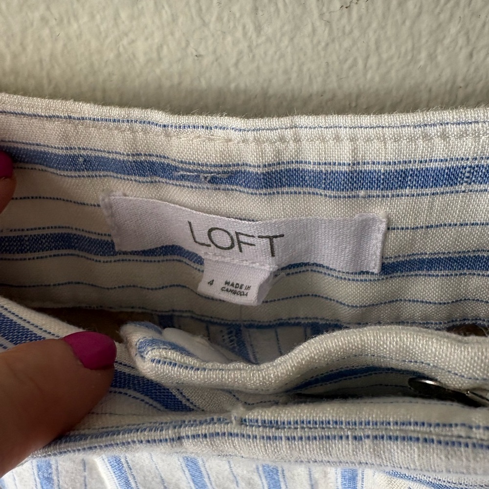 Loft Women’s Pleated Linen Blend Pants NWT Size 4 - Picture 2 of 3